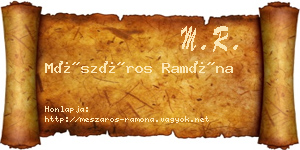 Mészáros Ramóna névjegykártya