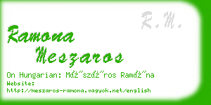 ramona meszaros business card